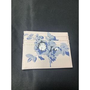 New Francesca's Pink Card Holder with Blue Floral Print